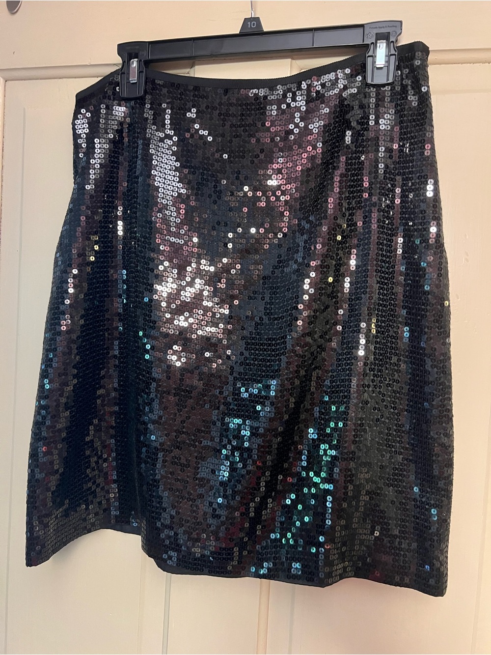Ann Taylor Black Sequin Skirt with Iridescent Shine